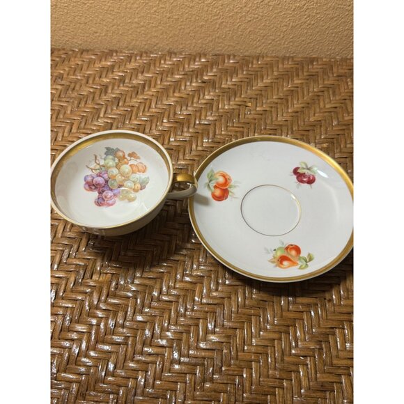 Vintage E&R 1886 Golden Crown Bavaria Orchard Tea Cup & Saucer Set - Picture 3 of 6